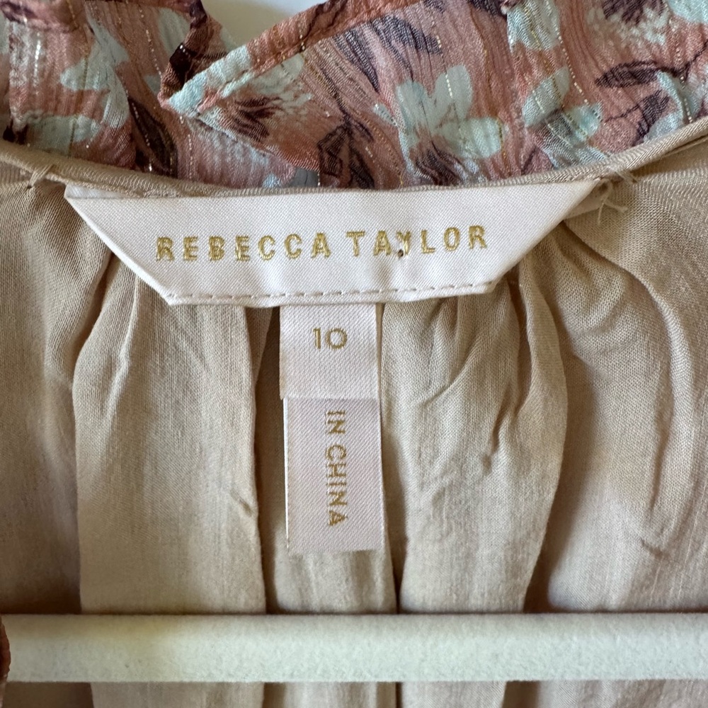 REBECCA TAYLOR Lucia V Neck Short Sleeve Silk Dress - Picture 7 of 11